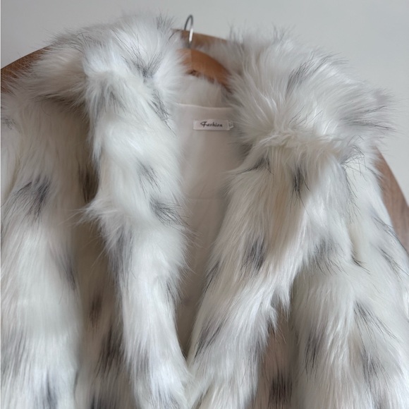 Snow Leopard Faux Fur Long Coat Plush Winter Glam Jacket Women’s 4XL Plus - Picture 6 of 11